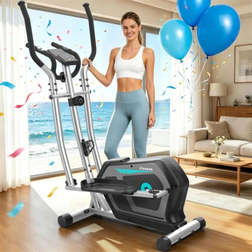 Cowmew Elliptical Cross Trainer,16-Level Magnetic Resistance,Pulse Sensor