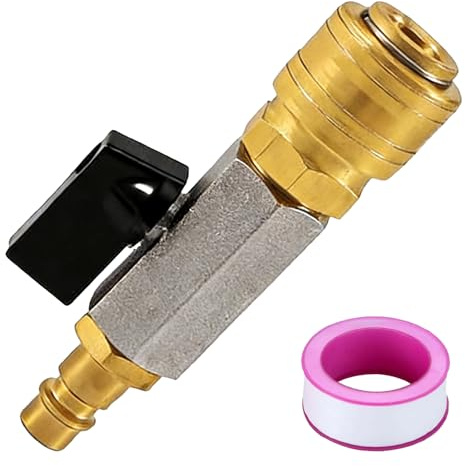 Ylinwtech Druckluft Absperrhahn 1/4 Zoll, Druckluft-Schnellwechselkupplung für Kompressoren, Druckluftschläuche, Industrie, DIY und Kfz-Werkstatt