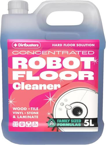 Dirtbusters Robot Mop Cleaning Solution (5L) Low-Foam Hard Floor Cleaner Concentrate for Robot Vacuum Mop Systems – Streak-Free Robot Floor Cleaner Liquid for Laminate, Vinyl & Tile – Seagrass Fresh