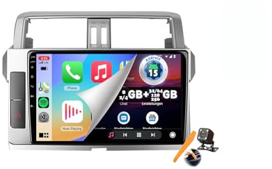 Autoradio Android 15.0 per Land Cruiser Prado 2014-2017 Navigazione GPS satellitare 9'' Touchscreen Lettore video multimediale DVD Ricevitore FM BT con Carplay 4G 5G WiFi DSP SWC