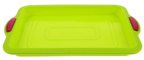 PRETYZOOM Moule à Gâteau Carré en Silicone Alimentaire Vert, Antiadhésif et Résistant à Haute Température, Moule à Pâtisserie pour Mini-brownies, pour Cuisson Maison et Confection de