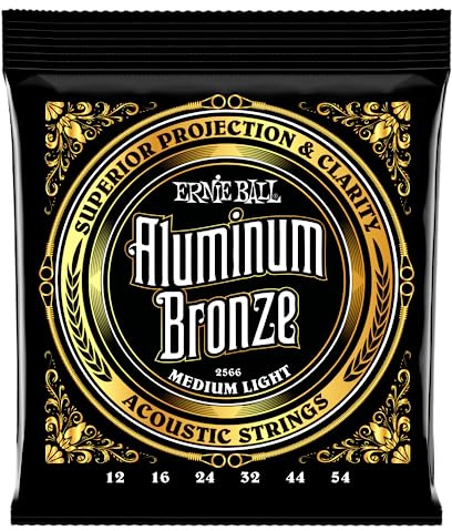 Ernie Ball Medium Light Akustik-Gitarrensaiten, Aluminium-Bronze, Stärke 12–54