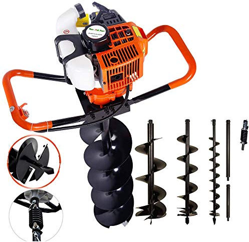 82cc Post Hole Digger Auger Petrol Drill Bit Fence Earth Borer by HORTI POWER