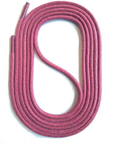 SNORS runde Schnürsenkel GEWACHST PINK 60cm Ø2mm - Baumwolle, Rundsenkel für Business Anzug- und Lederschuhe, edle Schuhbänder reißfest