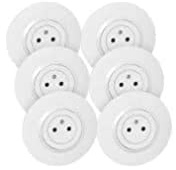 LEGRAND - Prise Electrique Murale 16A avec Terre dooxie Surface + Plaque Ronde - Prise 2P + T Affleurante avec Fond Rétractable - Fabriqué En France - Bague Effet Chrome - Blanc - Lot de 6