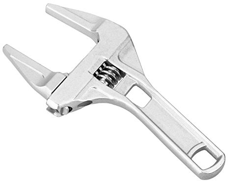 TOOLSTAR Llave ajustable, gran apertura de baño, 16-68 mm, boca ancha, aleación de aluminio, herramienta de mano con vástago corto