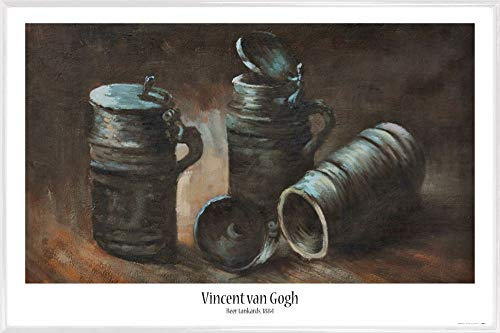 1art1 Vincent Van Gogh Affiche Murale et Cadre (Plastique) - Nature Morte avec Cruches À Bière, 1884 (91 x 61cm)