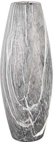 EEMKAY® New Dark Grey Marble Effect Vase Modern & Stylish Display Your Flowers or Standalone Decoration Piece