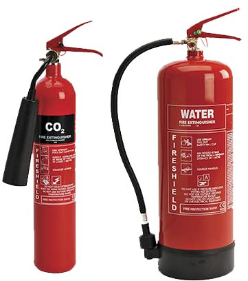 2kg Co2 & 9ltr Water Fire Extinguisher Pack