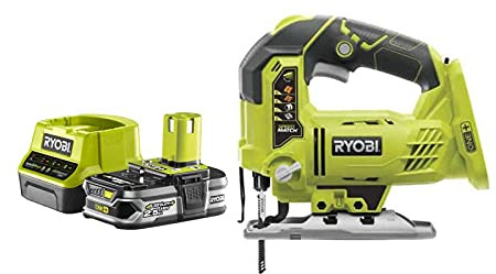 Pack RYOBI Scie sauteuse pendulaire 18V One+ R18JS-0-1 Batterie 2.5Ah - 1 Chargeur rapide RC18120-125