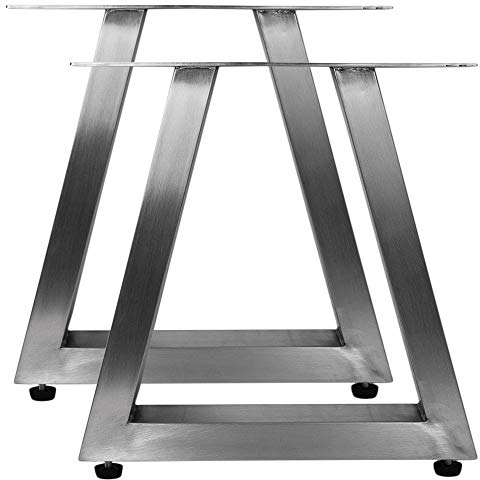 JWS Tischbeine Edelstahl Tischkufen Tischgestell Tischuntergestell Set, Ausführung:Trapez 400x400mm