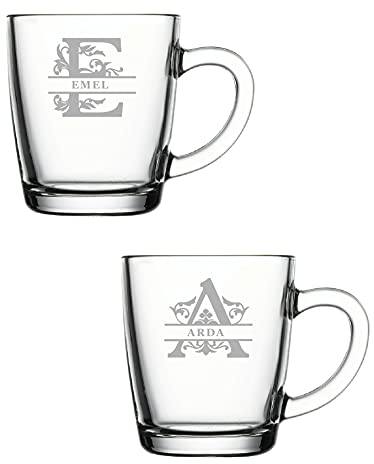 2er-Set Teeglas mit Gravur Personalisierbar mit Namen - Teeglas Graviert mit Namen - Cay Bardagi isimli hediye