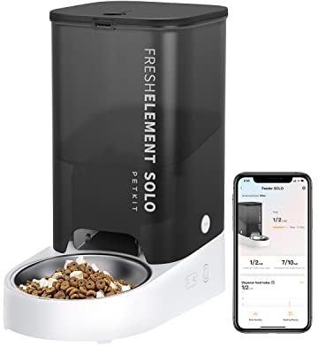 PETKIT Automatic Cat Feeder, 2.4GHz Auto Cat Feeder with App Control 3L, Low Food & Blockage Sensor, 304 Stainless Steel Bowl, Fresh Lock Technology,1-30 Meals/Day Anti-Clog Pet Feeder