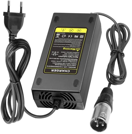 Labtec 54.6V 48V 2A E-Bike Ladegerät Ladekabel für 48V Akku mit 3pin XLR Stecker für Elektroroller Elektrischer Rollstuhl E-Bike Akkus