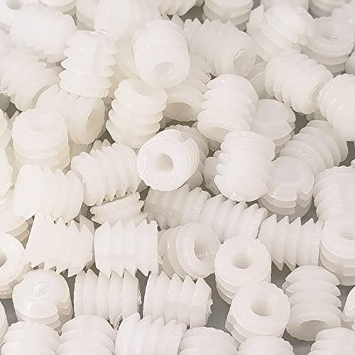 Alamic Plastic Dowel Plastic Hinge Dowel Inserts 0.34x0.39 Cabinet Door Hinge Dowels 100 Pack