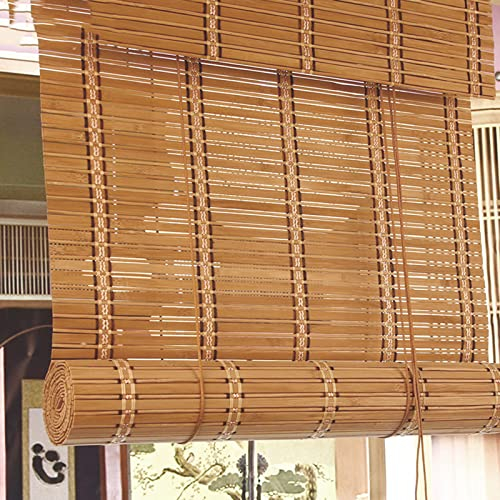 sgxxkj123 Retro Bambus Rollo Jalousine Bambusrollo,Bambus Rollo mit Seitenzug,für Korridor Gazebo Gärten Terrassen Fenster Tür,45-140cm Breit Bambus Raffrollo (A,45x110cm/18x43in)