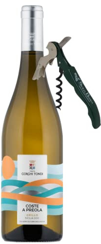Sicilia Bedda - VINI GORGHI TONDI con Apribottiglia Sicilia Bedda - Vini Pregiati - 100% Siciliani (COSTE A PREOLA GRILLO BIO SICILIA DOC)