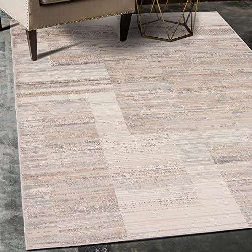 Mazovia Alfombra Salón 120x170cm Crema Abstracto Suave Suelo Radiante Beige | Alfombra para Dormitorio Comedor Oficina Beige Fácil de Limpiar Resistente a Detergentes Pelo Corto Sintético Moderno Vistoso