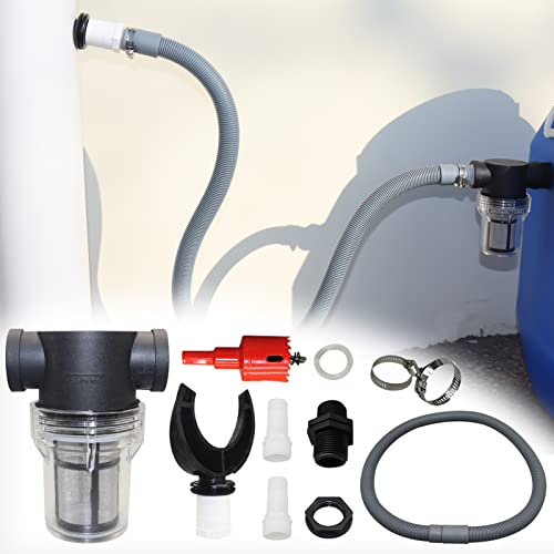 Lergas Regensammler Fallrohr mit Flex Schlauch und Sieb Regentonnen Anschluss Verbinder Montagezubehör Speedy Zum Recycling Von Regenwasser, YSSJQGLQ0406, 1 m