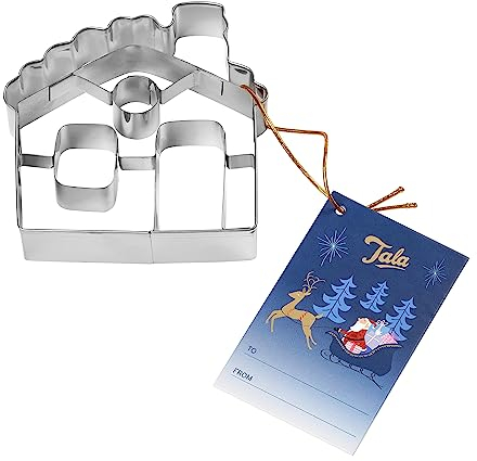 Tala Christmas Gingerbread House Cutter, Detailed Biscuit Cutter for Baking, Perfect for Fondant and Dough, Stainless Steel Cutter