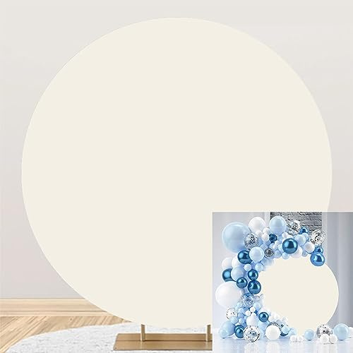Ttincceer 200cm Fondo Redondo Beige Cubierta Niño Niña Cumpleaños Bebé Bautismo Fiesta Fotografía Fondos (Sin Arco) Hombres Mujeres Fiesta de Boda Banner Ducha Novia Retrato Foto Prop