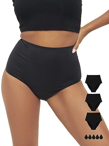 MyMonthlys Perioden-Unterwäsche 3er Set High Waist - Starke Blutung/bis zu 5 Tampons - ohne Biozide & ohne Chemie - Periodenslip Seamless saugstark auslaufsicher geruchshemmend - S / 36
