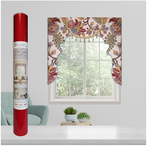 Traceable Designer No-Sew Valance Kit | DIY Window Treatment | Ornate Scalloped Lambrequin Re-Imagined - Elegant Custom Valances in one Afternoon, No Sewing Needed | Fits Standard Curtain Rods