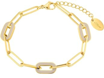 s.Oliver Armband Edelstahl Damen Armschmuck, 17+3 cm, Gold, Kommt in Schmuck Geschenk Box, 2037987