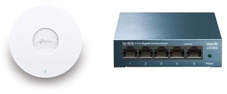TP-Link EAP653 AX3000 Gigabit Dualband WiFi 6 WLAN Access Point & LS105G 5-Ports Gigabit Netzwerk Switch