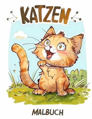 Katzen Malbuch: Tolles Geschenk für Kinder im Alter von 5–12 Jahren | Mit über 50 niedlichen Katzen-Malvorlagen für Jungen und Mädchen.