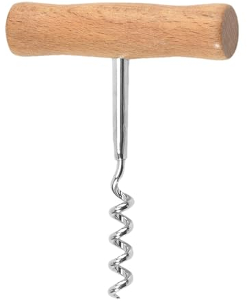 Wine Bottle Opener Corkscrew | CorkScrew Wine Opener | T Shape Manual Opener Corkscrew, Corkscrew with Wooden Handle, Heavy Duty Corkscrew Wine Opener Manual for Smooth and Effortless Bottle Opening