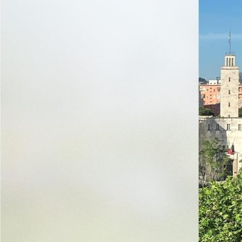 Fensterglasfolie, VIELE GROßE GRÖSSEN (Blickdicht, 75 x 250 cm), Blickdicht, selbstklebend, satiniert, Sichtschutz, kein Kleber, UV-Schutz, Keine Rückstände, einfache Anwendung, statische Haftung
