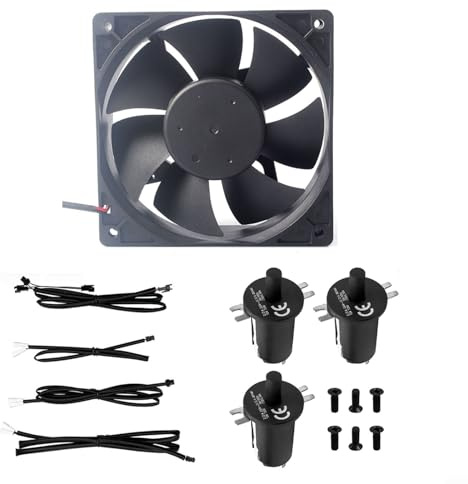 Log Burner Fan Small, 4 Blades Wood Burning Stove Fan, Replacement Fan And LidDoor Switch Kit For Gravity Series 560 1050 ﻿