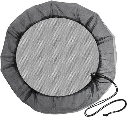 Black Barrel Water Mesh Cover | Flexible Water Butt Net | Reusable Rain Barrel Mesh Cover | Barrel Water Filter Cover | Rain Collector Protector | Rain Bucket Net Cover For Garden Watering Equipment