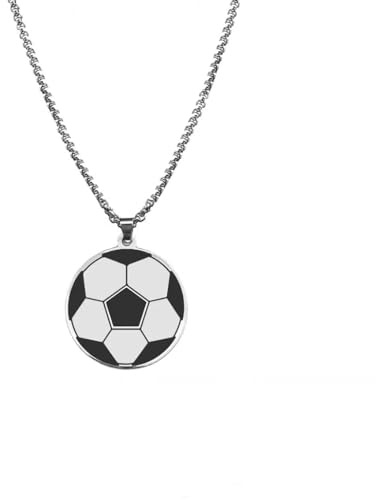 Collana personalizzata con ciondolo a forma di pallone da calcio, con incisione personalizzata per amici, ciondolo sportivo, gioiello , Zinco