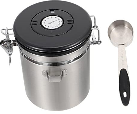 Amosfun Stainless Steel Coffee Canister Airtight Storage Container for Smell Container Coffee Storage Bean Sealed Bottle Sealed Jar