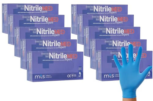 MTS Safety & Protection Einweghandschuhe S - 1000 Stück/Box Nitrilhandschuhe Blau Handschuhe Nitril - Einmalhandschuhe Puderfreie & Latexfreie Gummihandschuhe (S, Blau, 1000 Stück)