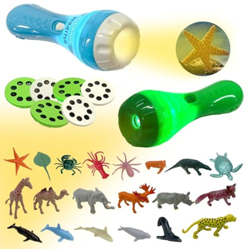 xwin sportseries Kids Projector Flashlight with Marine and Wildlife Animal Patterns, Educational Learning Toy, Night Bedtime Light Torch for Boys and Girls, Ages 3 and Up