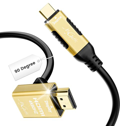 Cavo da USB C a HDMI 1,2 m, spina HDMI a 90 gradi, cavo ad alta velocità da USB 3.1 di tipo C a HDMI 2.0, HDR 4K a 60 Hz, spina placcata oro, (compatibile con Thunderbolt 5/4/3), per MacBook, iPad