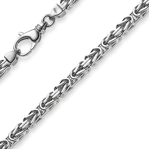4mm Königskette Kette aus 585 Gold Weißgold massiv 60cm Goldkette Herren