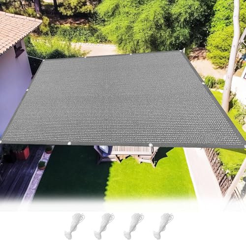 Sonnensegel Nach Maß mit Ösen 100 x 130 cm HDPE Wetterbeständig Atmungsaktiv Sonnensegel für Den Außenbereich für Außenbereich, Garten, Grau