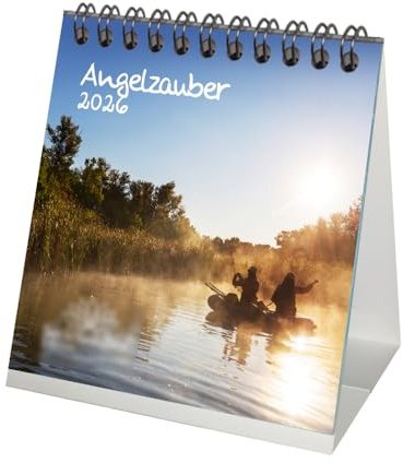 Fiskemagi bordskalender 10 cm x 10 cm för 2026 fiske och fiske – sjömagi