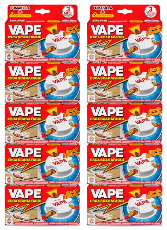 Esca Scarafaggi Insetticida Blatte Disinfestazione per Interni Vape | Elimina Intera Colonia Efficace 3 Mesi Prodotto Biocida - 20 Esche