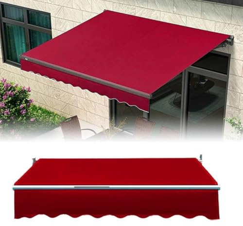 Copertura Panno per Tenda da Sole Retrattile, Telo per Tenda da Sole 200x150/300x250/400x300/500x300cm Tessuto di Ricambio per Tenda A Braccio Esterno(Red,20x13ft/600x400cm)