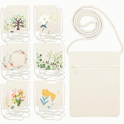 MQIAN Stoffbeutel Zum Bemalen Für Kinder,12 STK Taschen Bemalen Kindergeburtstag,Stofftaschen Zum Bemalen,Taschen Zum Bemalen Für Kinder,Turnbeutel Zum Bemalen