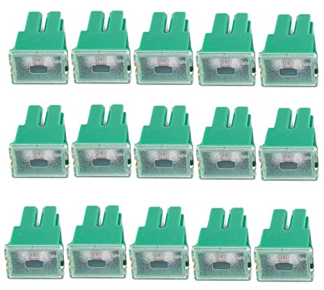 Glayent 15 x Verde 40A Enchufe Hembra en Fusible PAL Cartucho Hoja para El Coche