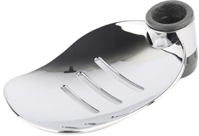 LOORGVEL 2 Piezas Jabonera para Ducha con Soporte para Barra Diseño Práctico con Orificios de Color Plateado Soporte para Jabón Resistente y Funcional para Baño y Cocina