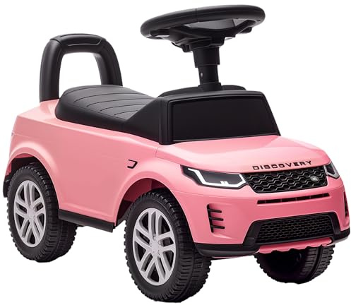 AIYAPLAY Coche Correpasillos con Licencia de Land Rover 65,5x28x42 cm Rosa | Correpasillos para Niños de 18-36 Meses, Almacenaje, Volante, Bocina, Sonidos de Motor