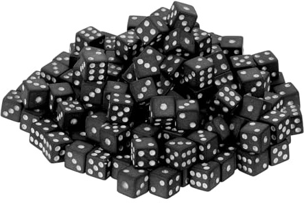 QUARKZMAN 50Pcs Dadi Mini 5mm/0.2 Dadi Piccoli In Acrilico Bianco/Nero | A Sei Facce, Con Punti, Per Giochi Da Tavolo Feste E Attività
