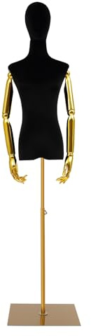 150-200cm Höheneinstellbar Weibliche Schaufensterpuppe kleiderpuppe Büste Torso für Kleid Display,Kopf Abnehmbar Schneiderpuppe Weiblich Schneiderbüste Mannequin,S 36cm,B 82cm,T 60cm,H 79cm (Schwarz)
